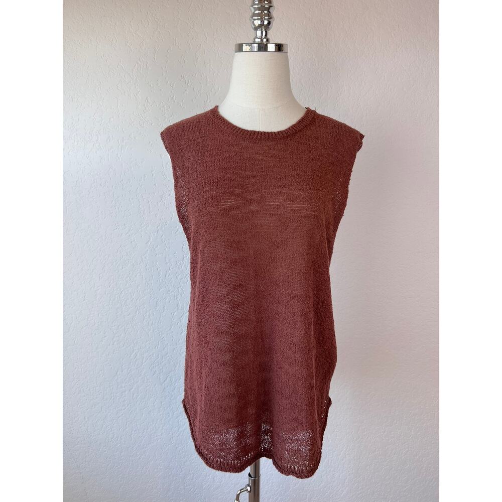 Free People Beach Brown Knit Sleeveless Tank Top size Small